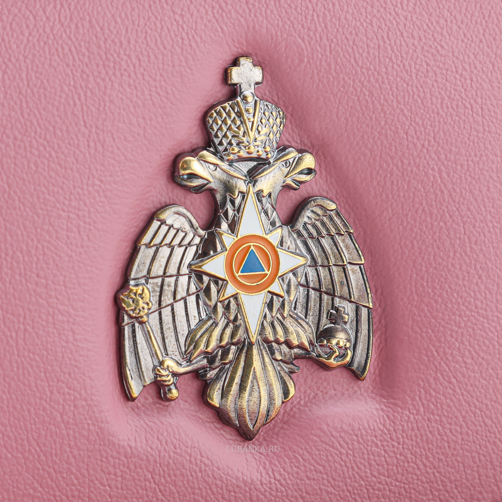 Обложка для удостоверения МЧС с жетоном розовая