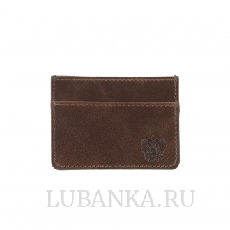Картхолдер двухсторонний Россия темно коричневый