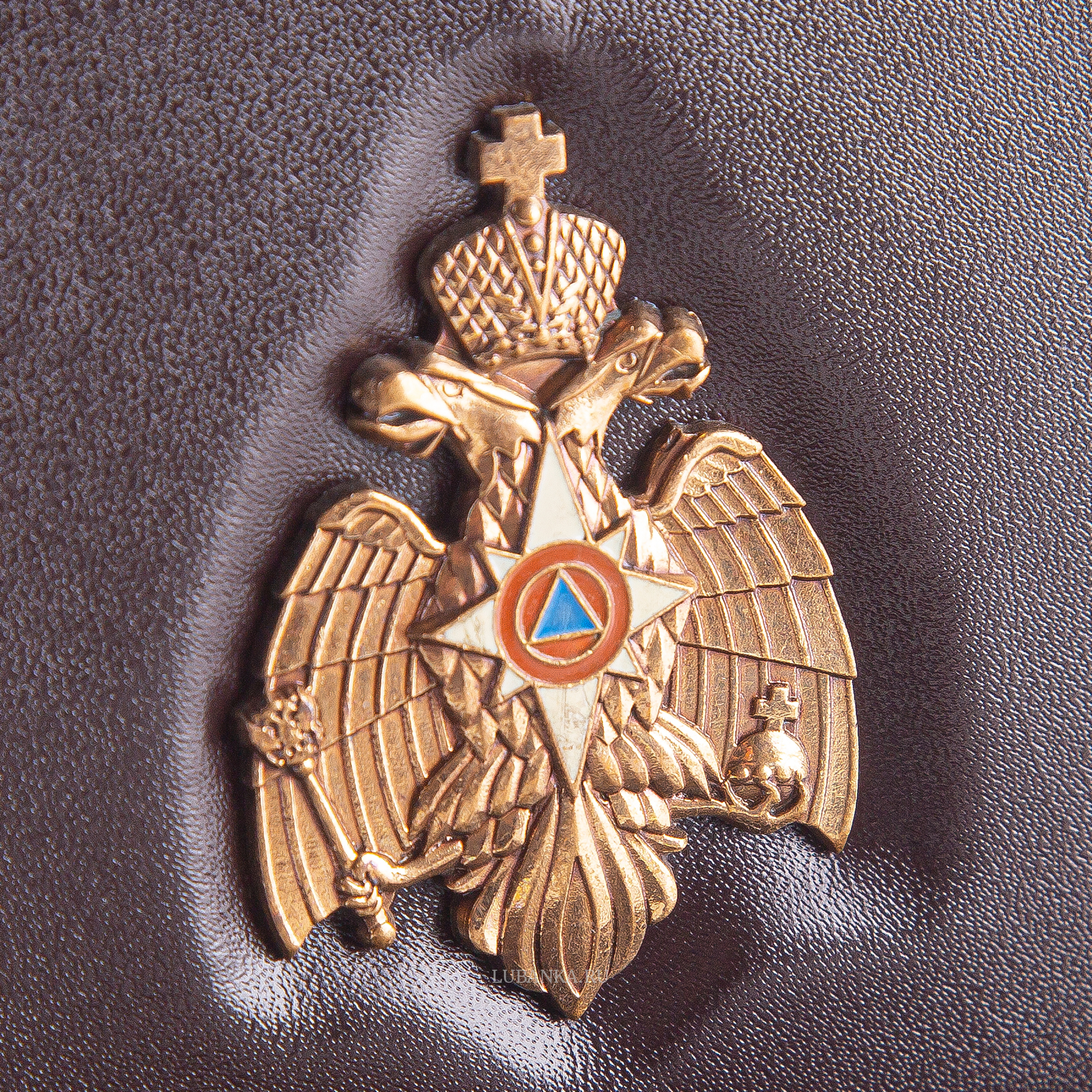 Обложка для автодокументов и удостоверения МЧС с жетоном бордовая