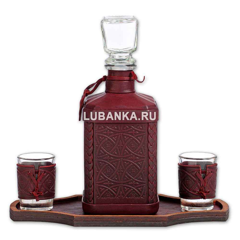Набор для водки «Росгвардия» бордовый