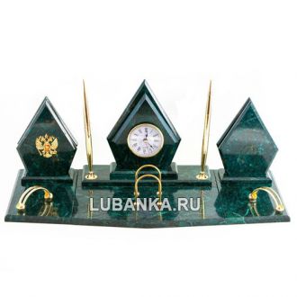 Настольный набор для руководителя «Ромб» из камня